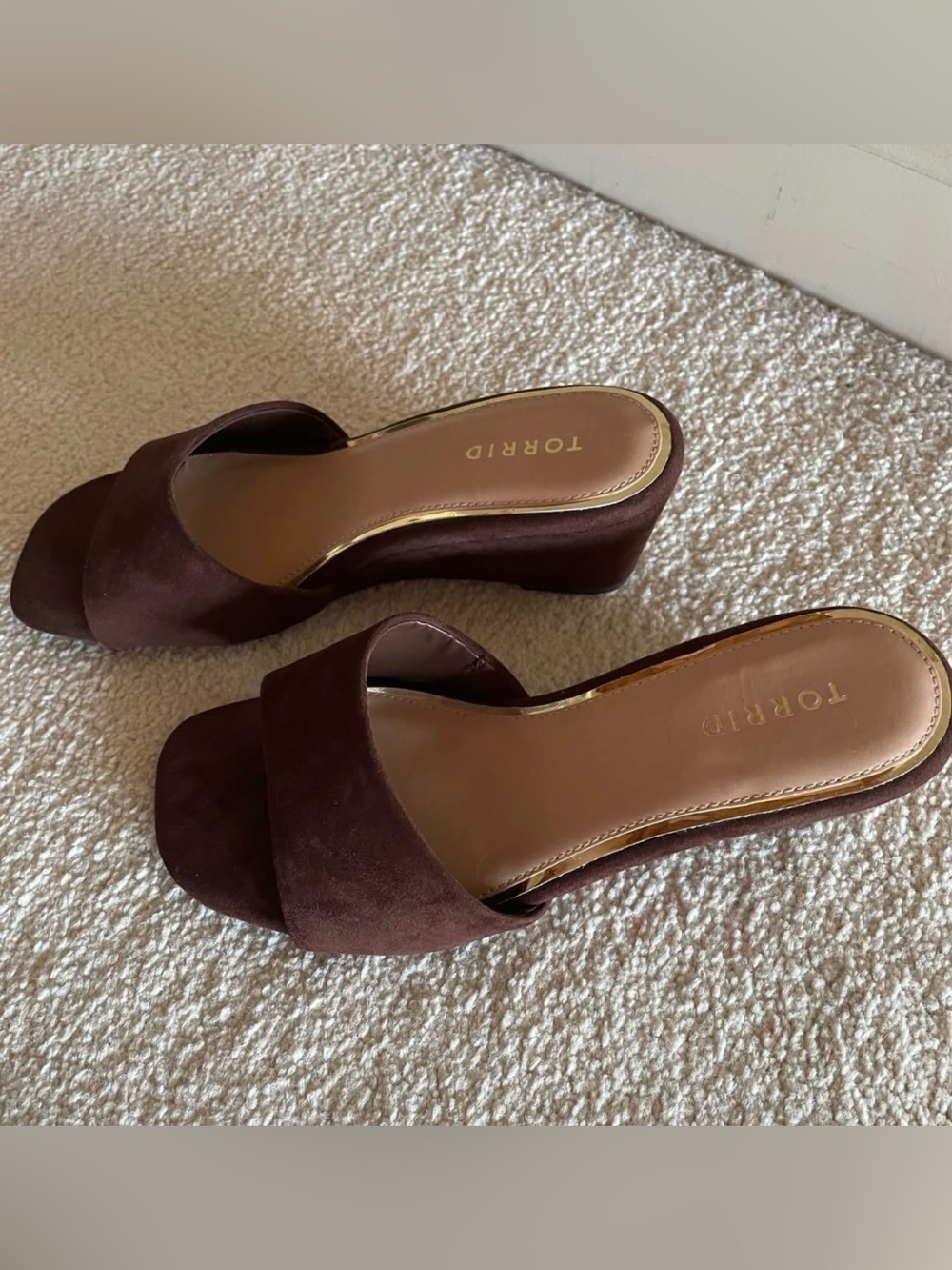 Torrid Brown Suede Open-Toe Heels - Size 9WW